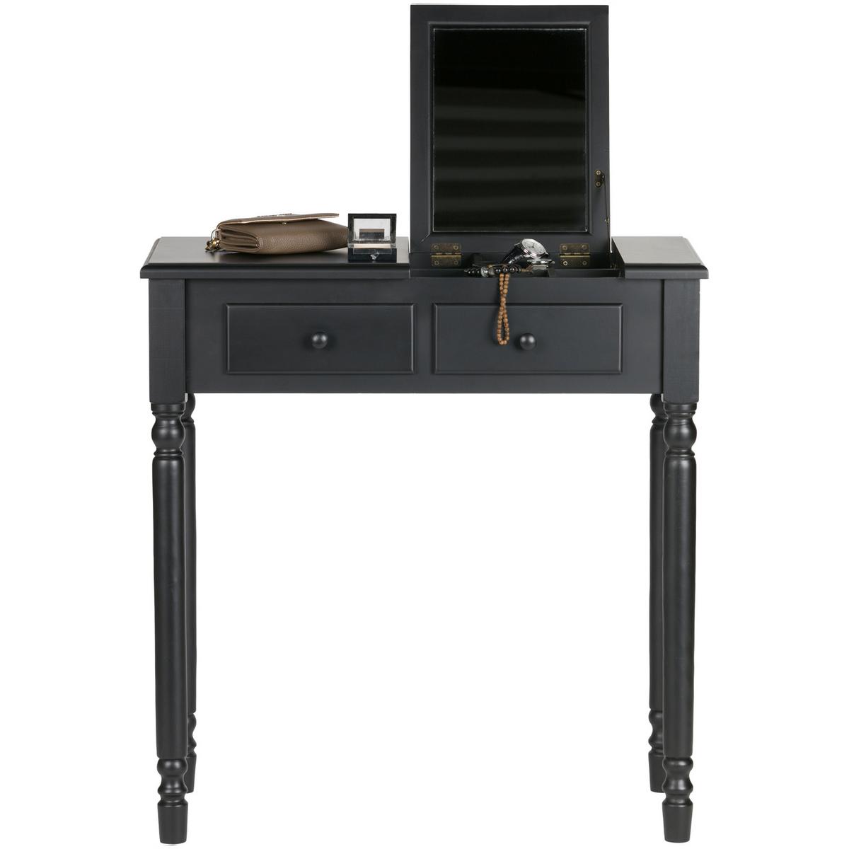 Schminktisch Romy Schwarz - Schwarz, Design, Holz (75/38/78cm) - Livetastic
