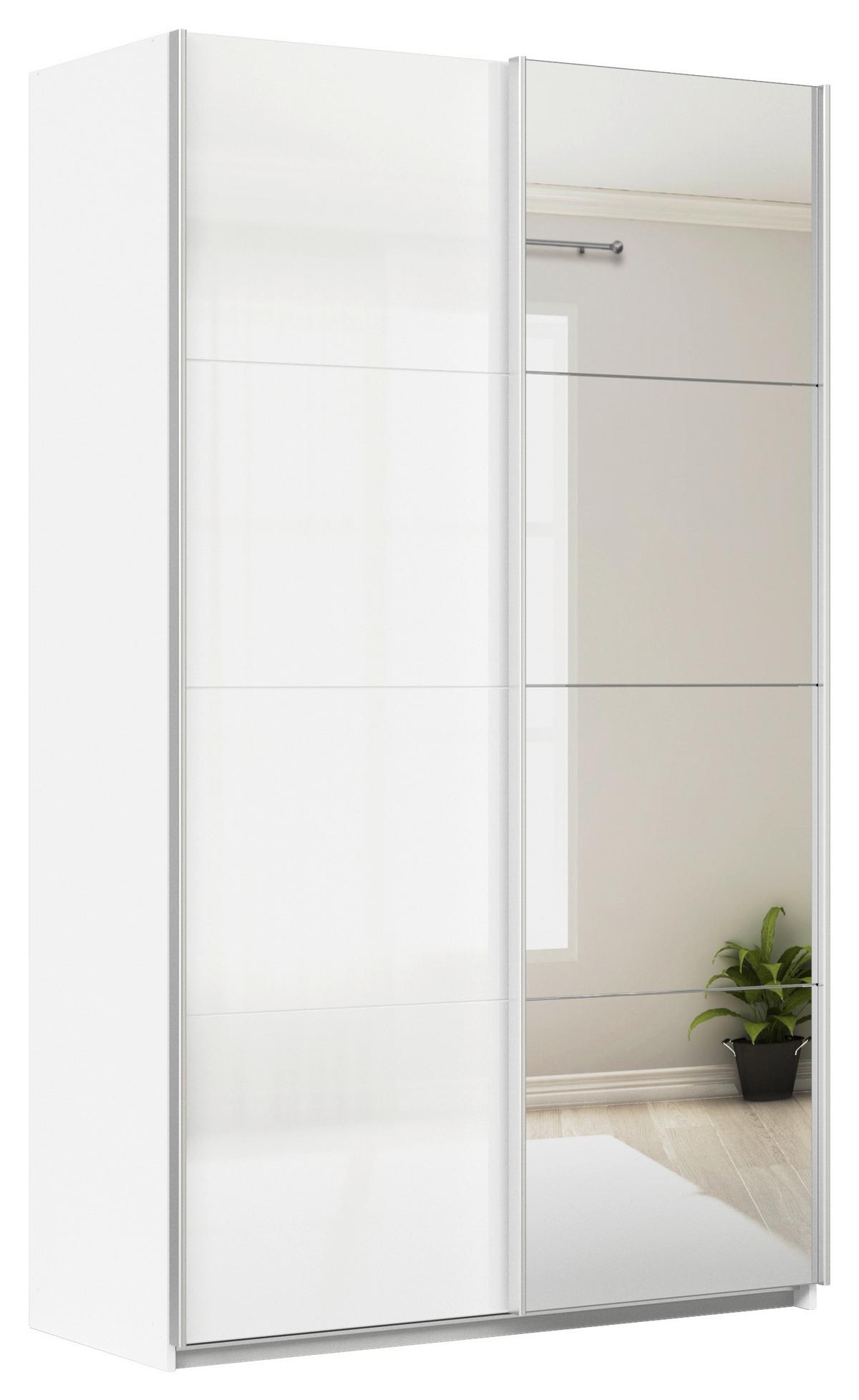 DULAP USI CULISANTE FELDKIRCH - argintiu/alb, Modern, material pe bază de lemn (136/229/62cm)