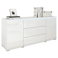 Sideboard Vera mit LED ca. 150 cm Weiß - Weiß Hochglanz/Weiß, LIFESTYLE, Holzwerkstoff/Kunststoff (150/67,9/39,5cm) - P & B