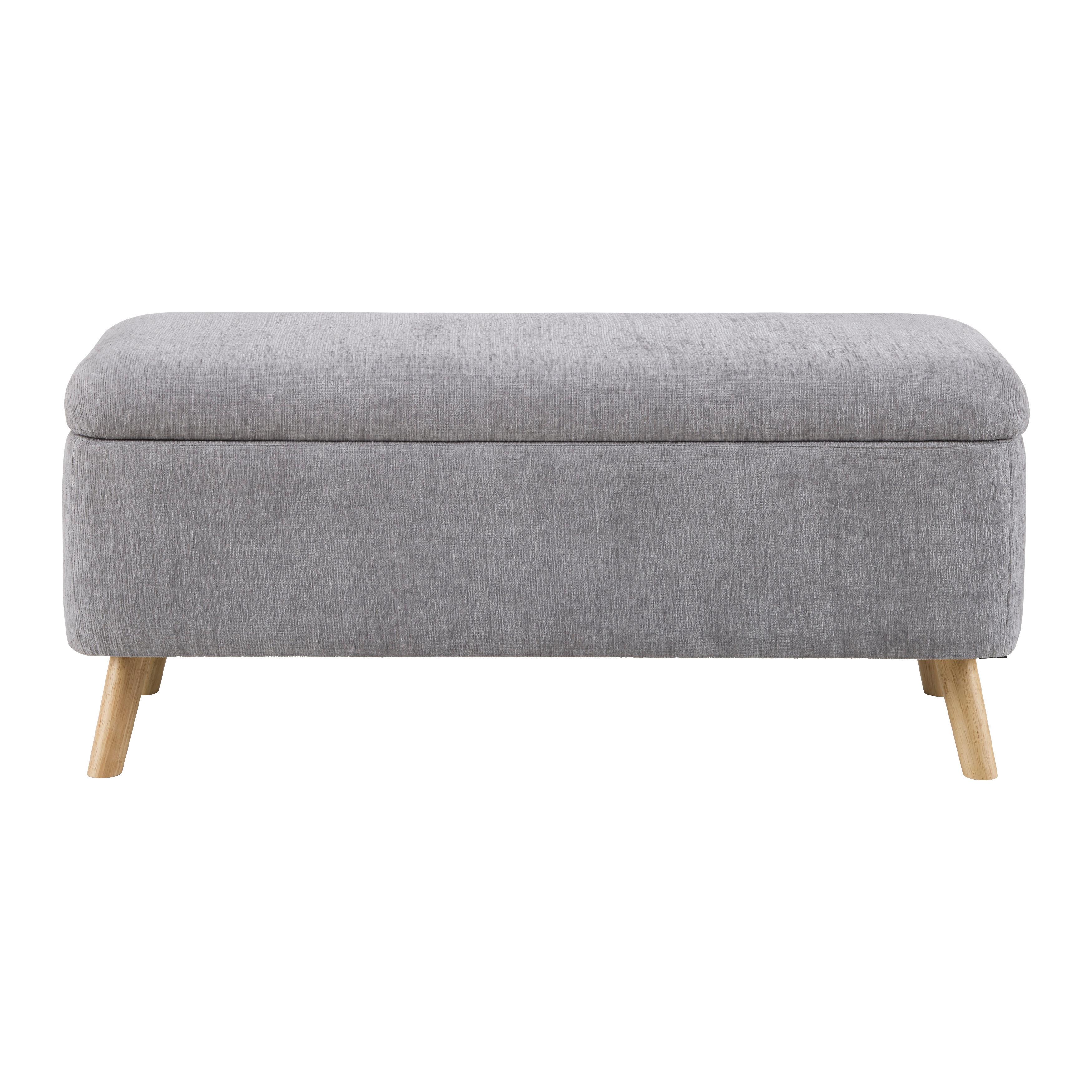 SITTBÄNK JENSON -EXKLUSIV- - grå/naturfärgad, Modern, trä/textil (100/43/40cm) - Mömax