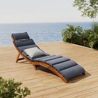 Gartenliege Natalie Grau/Holzfarben - Grau, Natur, Holz/Textil (180/62/54cm) - Mömax