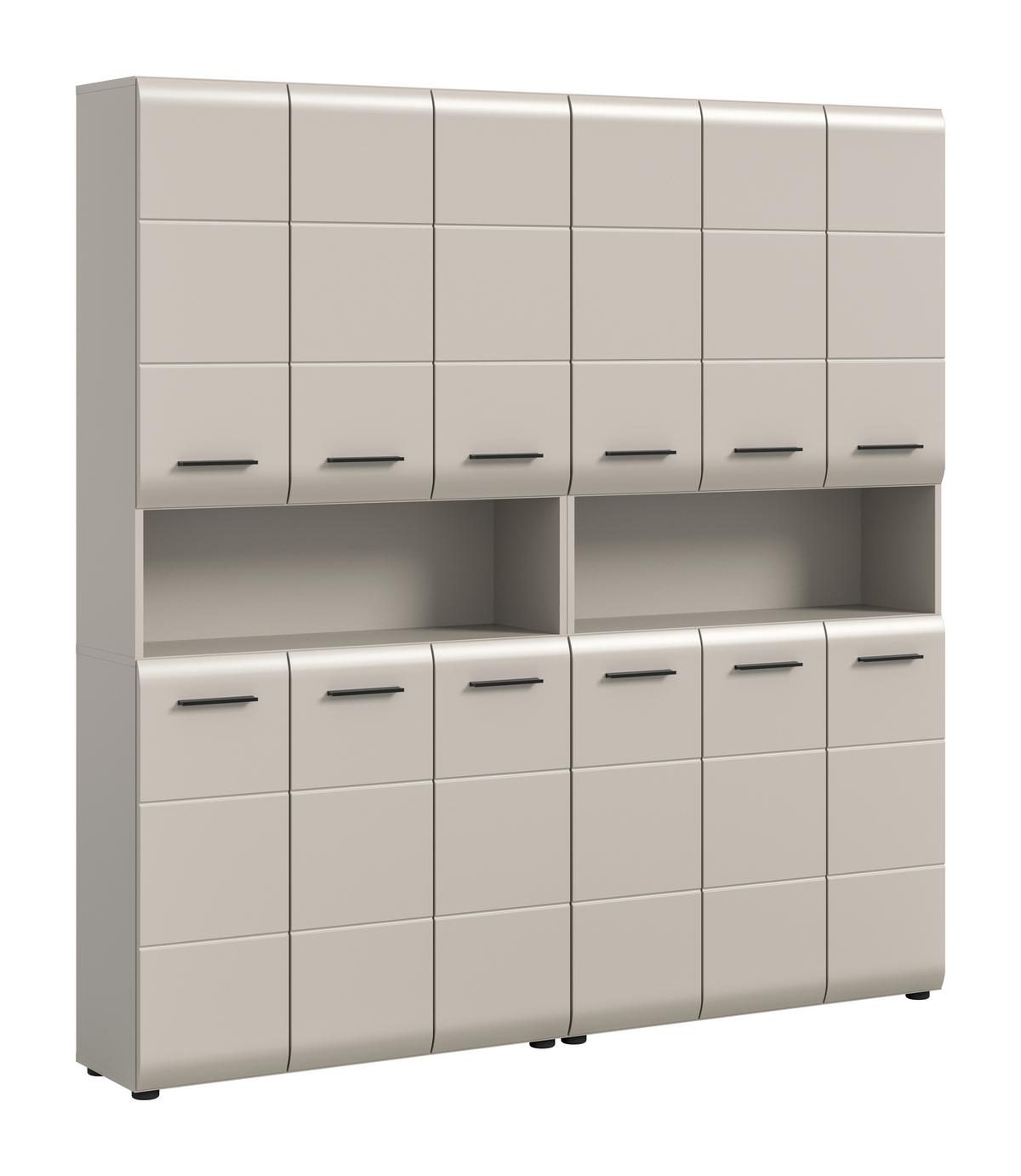 Badezimmer Ice Kaschmir 2-teilig - Kaschmir/Schwarz, Trend, Holzwerkstoff/Kunststoff (180cm) - MID.YOU