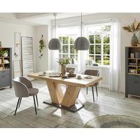 MASĂ EXTENSIBILĂ KOMFORT 2.0/V_160-260 - stejar Artisan/negru, Modern, material pe bază de lemn (160-260/76/90cm) - Premium Living