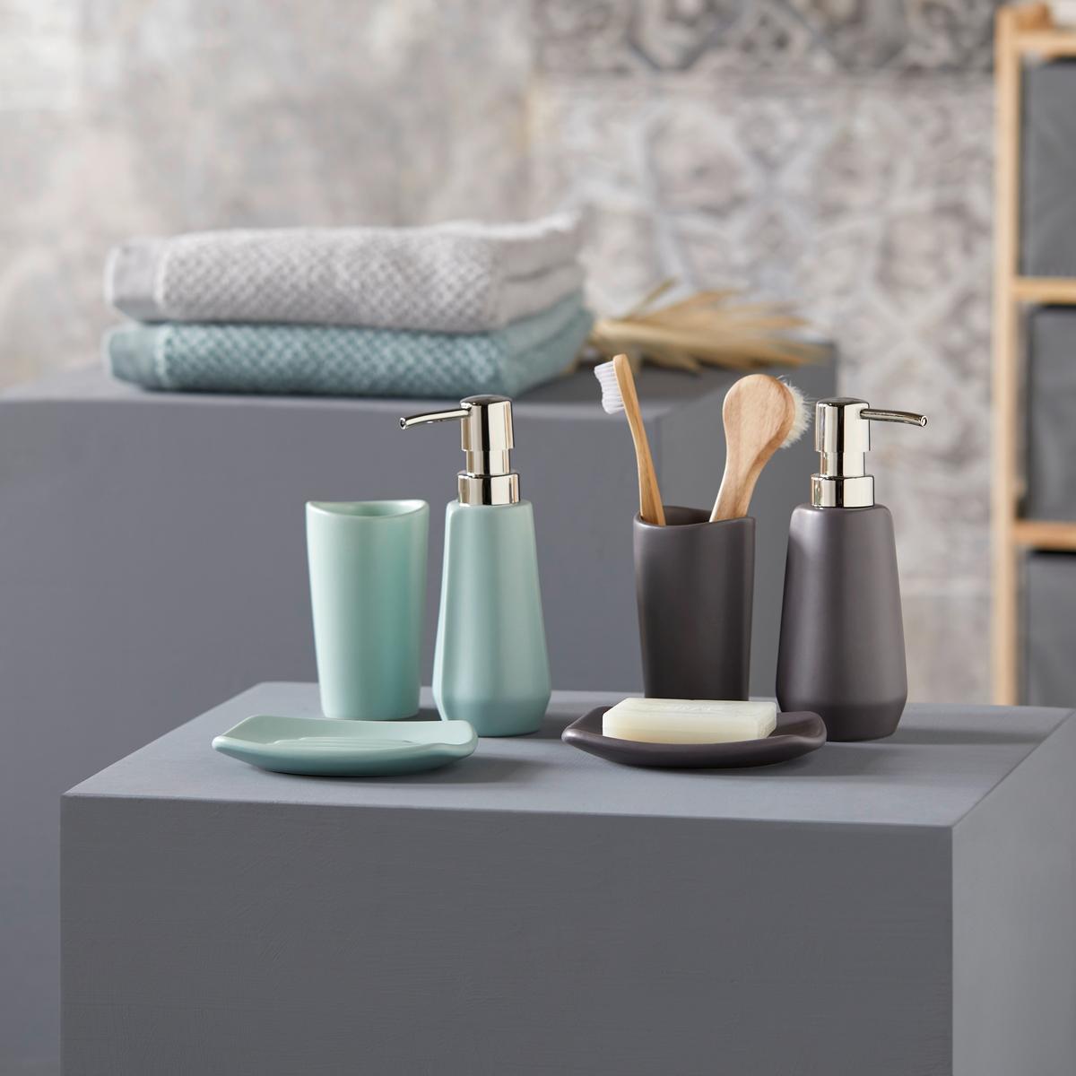 Seifenschale Melrina aus Steinzeug in Anthrazit - Anthrazit, Konventionell, Keramik (13,5/9,7/1,9cm) - Modern Living
