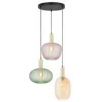 Hängeleuchte Bunti Multicolor max. 25 Watt - Pink/Goldfarben, MODERN, Glas/Metall (45/45/120cm)