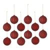 Christbaumkugel-Set Miracle Dunkelrot 12-teilig - Dunkelrot, Glas/Textil (8cm) - Mömax