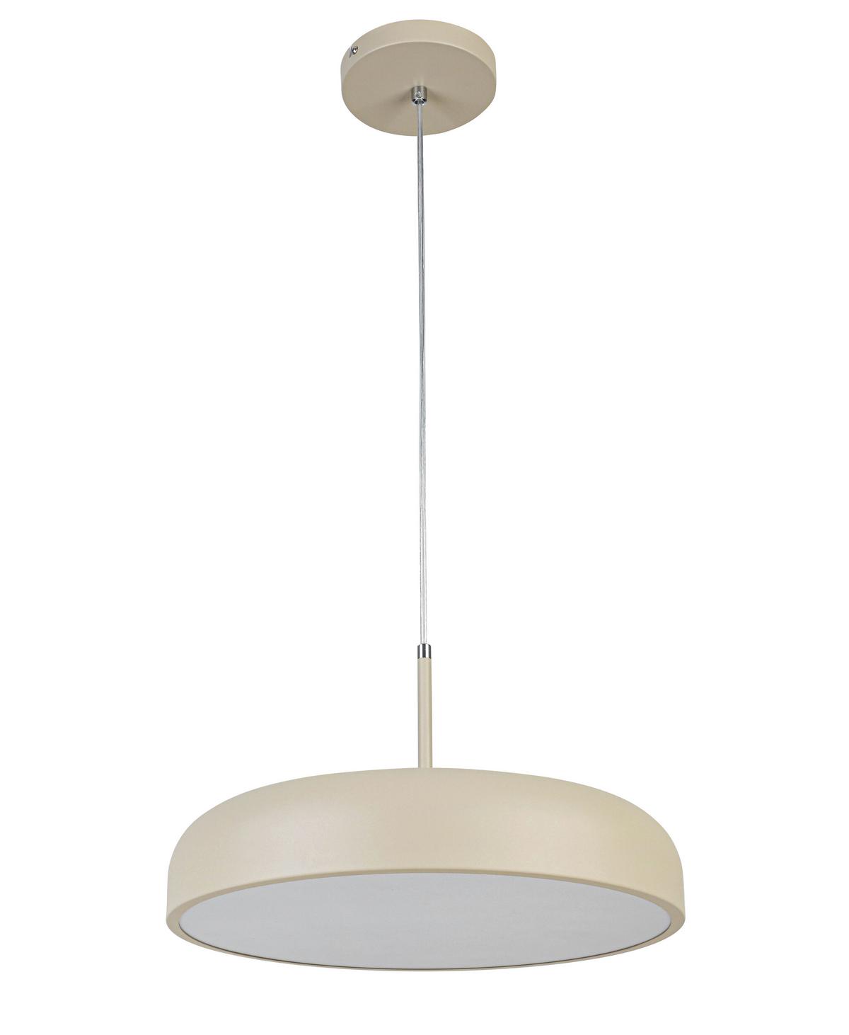 LED-Hängeleuchte Mike Weiß/Chrom/Sand max. 36 Watt - Sandfarben/Chromfarben, Modern, Kunststoff/Metall (40/130cm) - Mömax