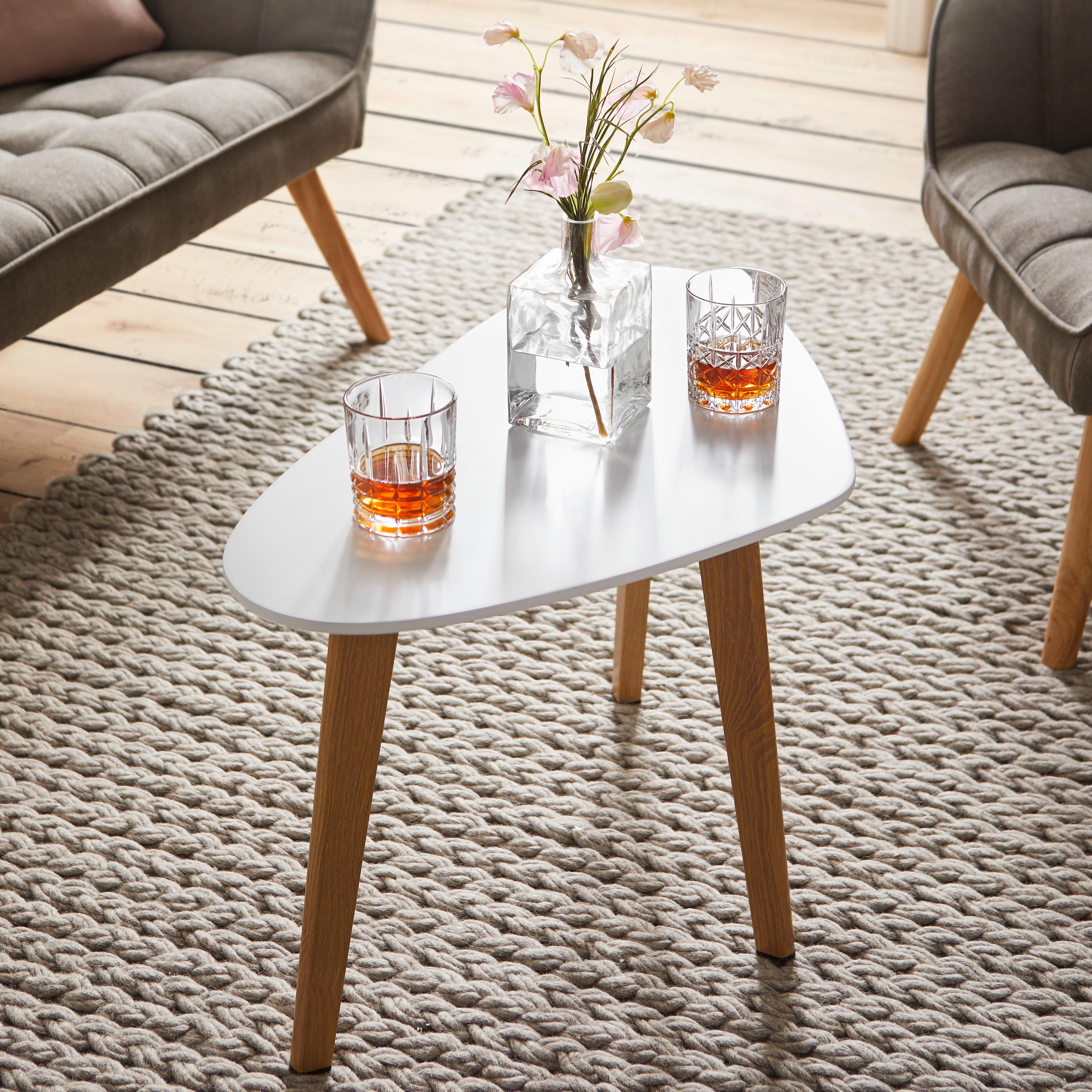 Couchtisch Kimi Weiß Buche MDF - Buchefarben/Weiß, MODERN, Holz/Metall (70/40/46,5cm) - Bessagi Home