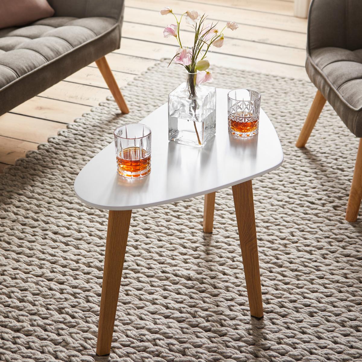 Couchtisch Kimi Weiß Buche MDF - Buchefarben/Weiß, MODERN, Holz/Metall (70/40/46,5cm) - Bessagi Home