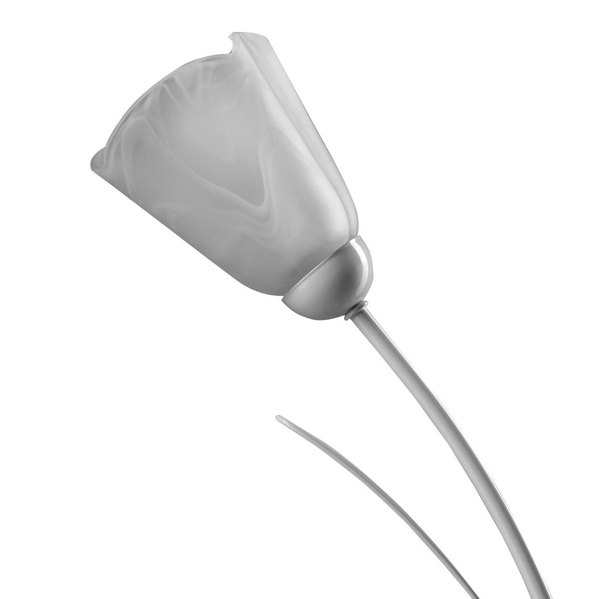 Nachttischleuchte Antron Weiß max. 6 Watt - Weiß, KONVENTIONELL, Glas/Metall (42/60cm)