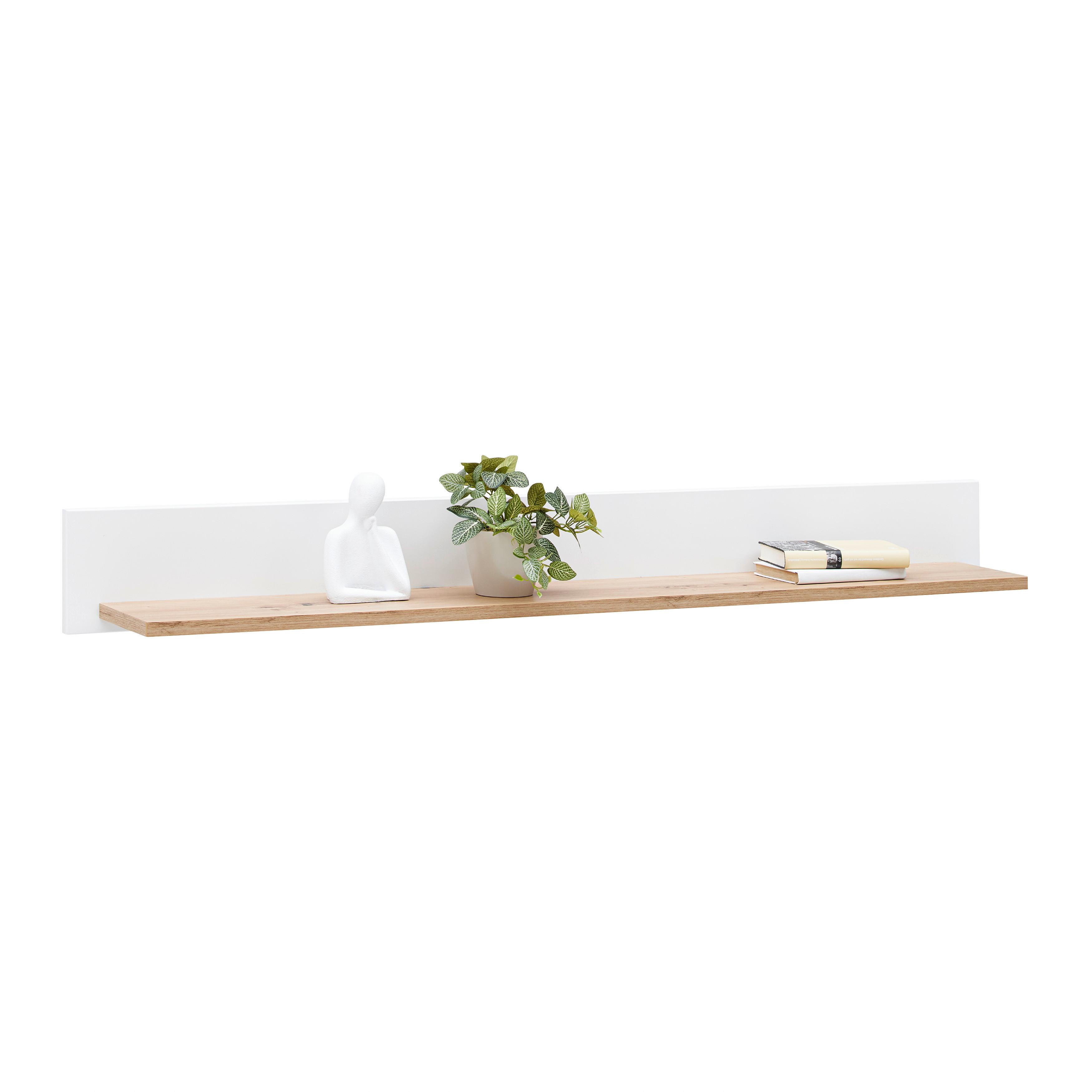 Wandboard Dallas Weiß/Eiche Artisan - Weiß/Eiche Artisan, MODERN, Holzwerkstoff (160/18/22cm) - Premium Living
