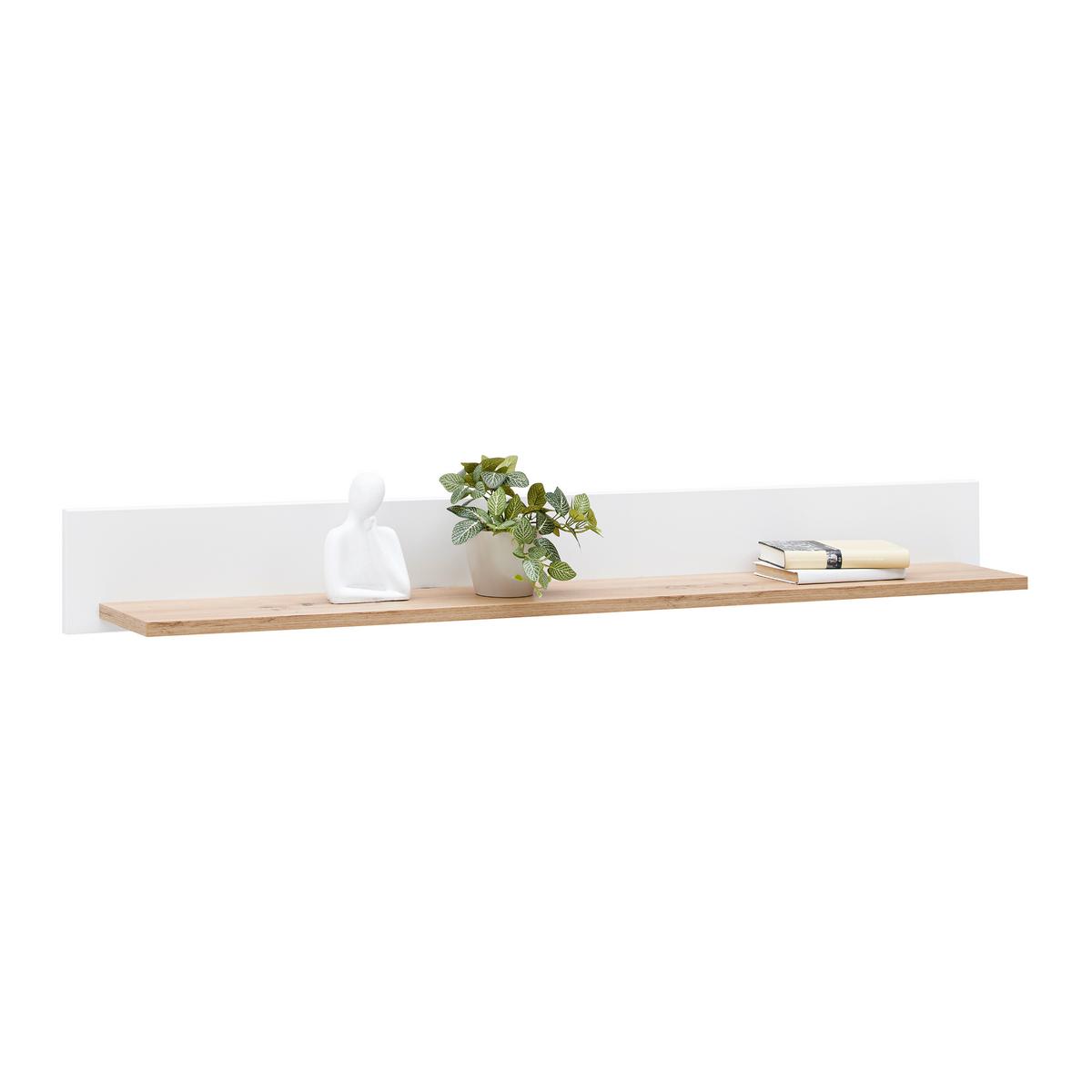 Wandboard Dallas Weiss/Eiche Artisan - Weiss/Eiche Artisan, Modern, Holzwerkstoff (160/18/22cm) - Premium Living