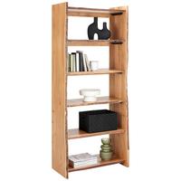 Regal Timber, Akacija, Masivno - črna/barve akacije, Natur, kovina/les (80/190/38cm) - Premium Living