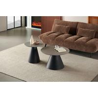 Stolić Preston - siva/crna, Moderno, kamen/metal (70/50/70/50/40/46cm) - Modern Living