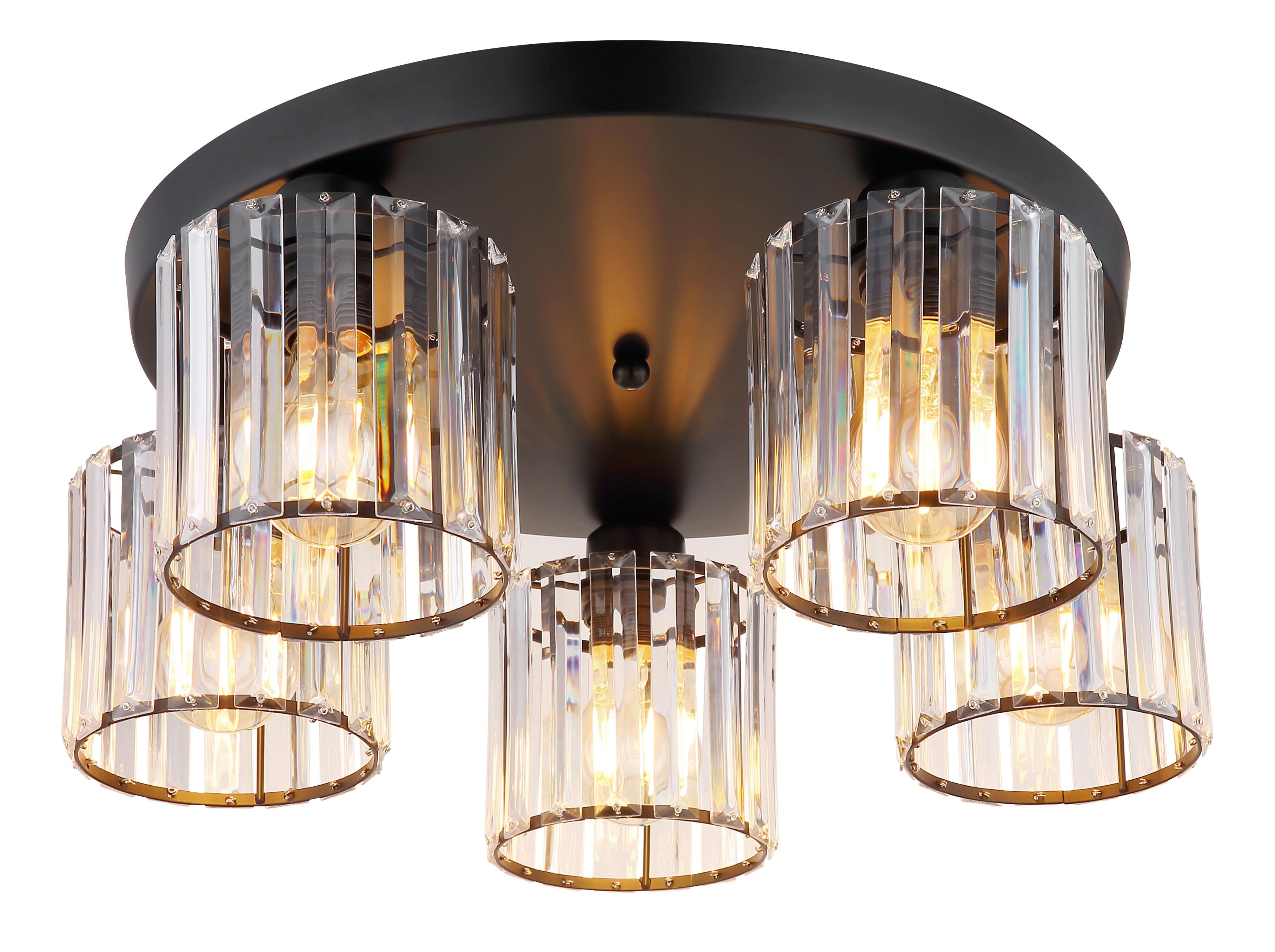 Deckenleuchte Jordana Schwarz/Klar max. 60 Watt - Design (46,5/18cm) - Globo