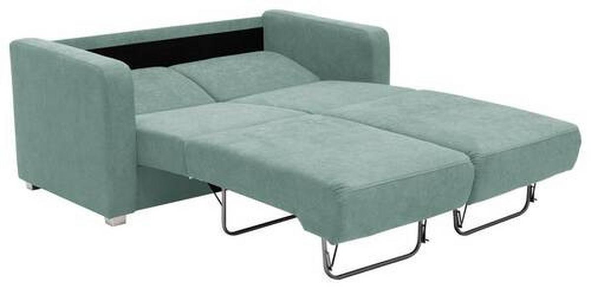 Schlafsofa Mia Mintgrün Mikrofaser - Chromfarben/Mintgrün, Basics, Kunststoff/Textil (159/88/87cm) - Livetastic