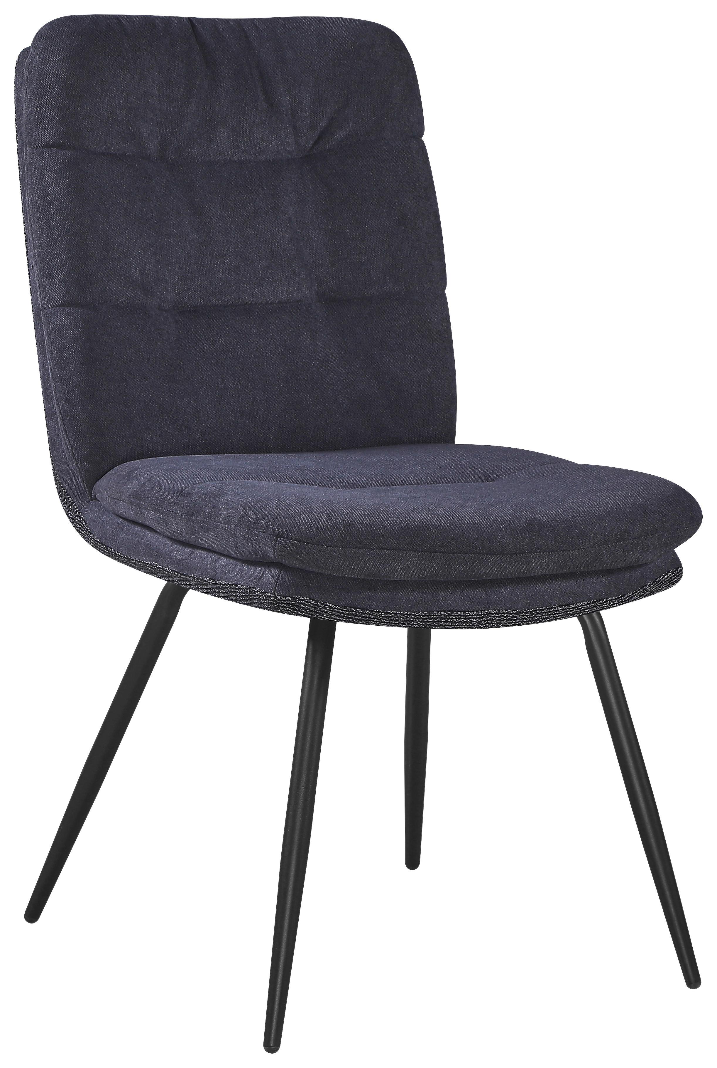 Stuhl Nova Grau - Schwarz/Grau, MODERN, Textil/Metall (48/89/67cm) - Premium Living