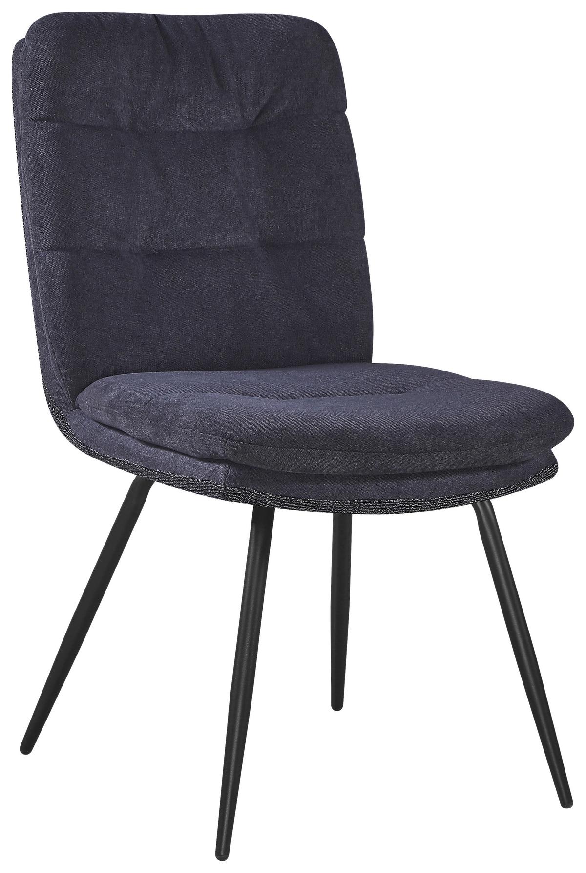 Stuhl Nova Grau - Schwarz/Grau, MODERN, Textil/Metall (48/89/67cm) - Premium Living