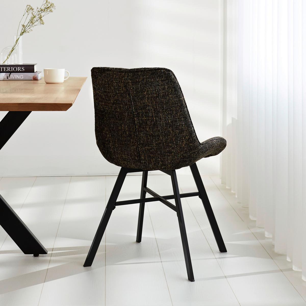 Stuhl-Set Samuel ca. 53x87 cm 2er-Set Schwarz - Schwarz, Design, Textil (53/87/63cm) - MID.YOU