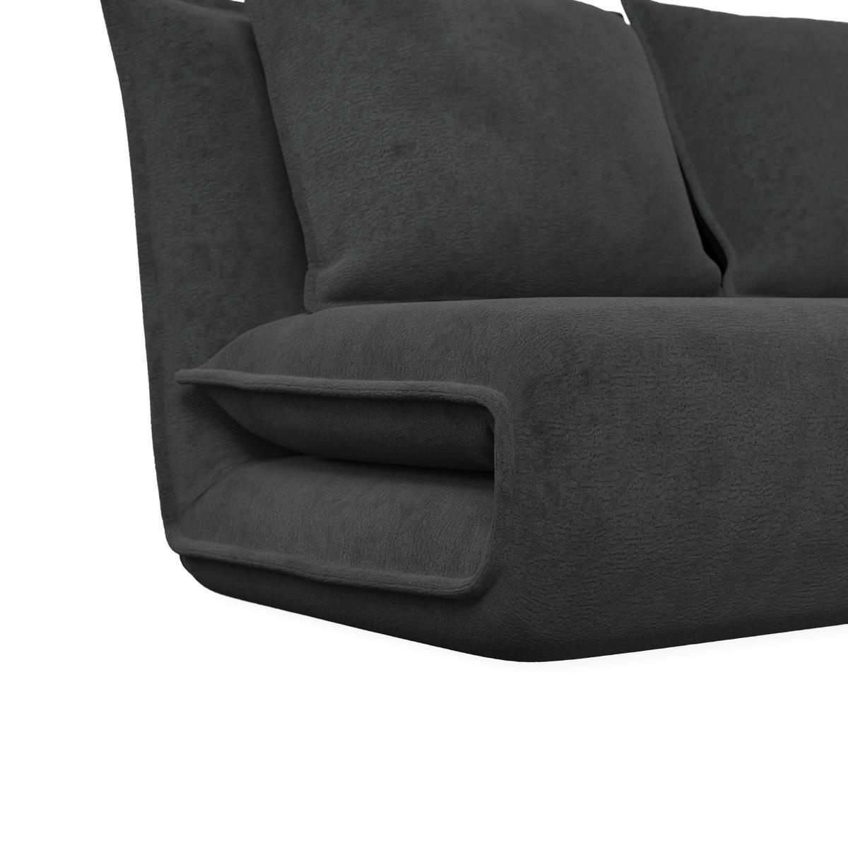 Schlafsofa Macy Bouclé Dunkelgrau - Dunkelgrau, MODERN, Textil/Metall (140/35/63cm) - Bessagi Home
