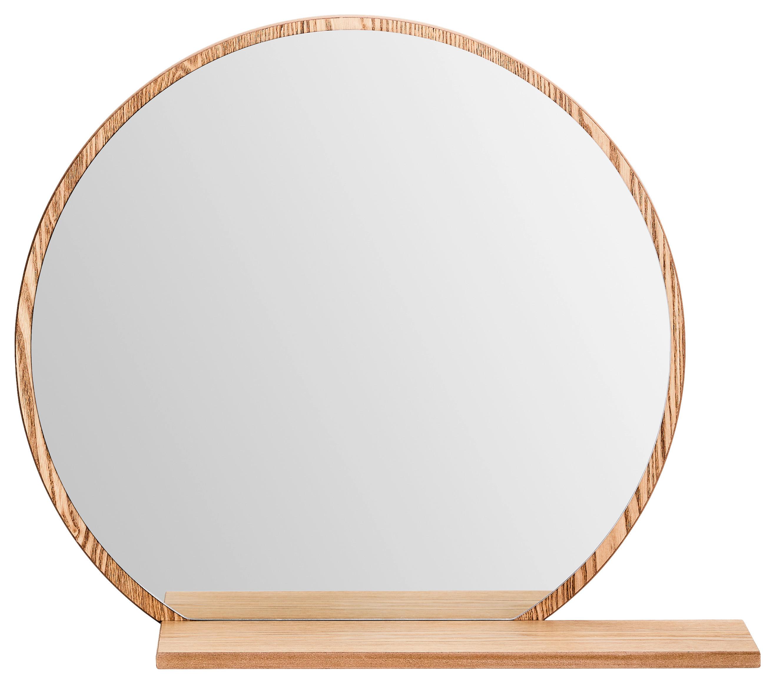 LUSTRO ŚCIENNE BRAVO - kolor dębowy, Design, materiał drewnopochodny/szkło (65/56/17cm) - Xora