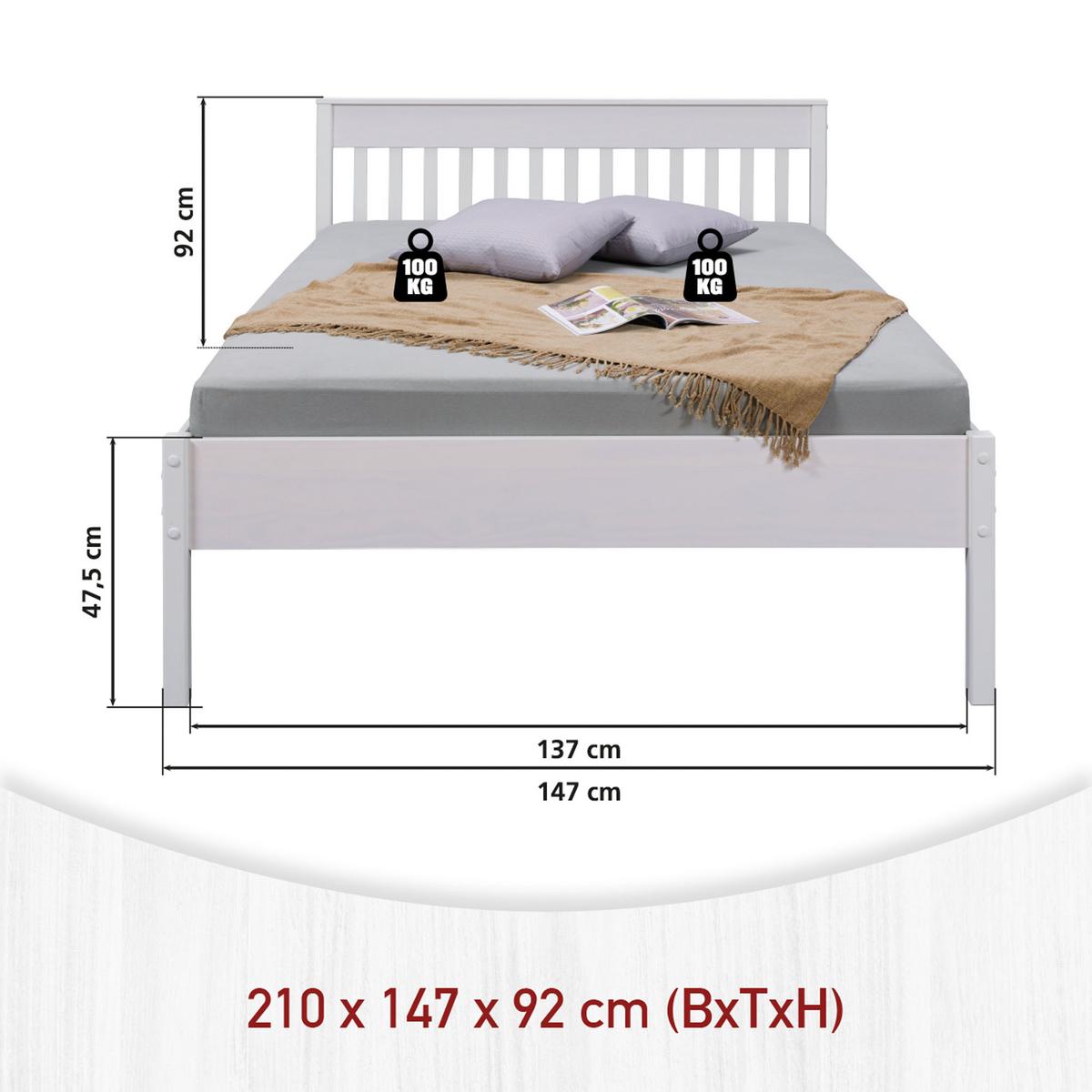 Ágykeret Chilly Home 140 - fehér, Konventionell, fa (140/200cm)