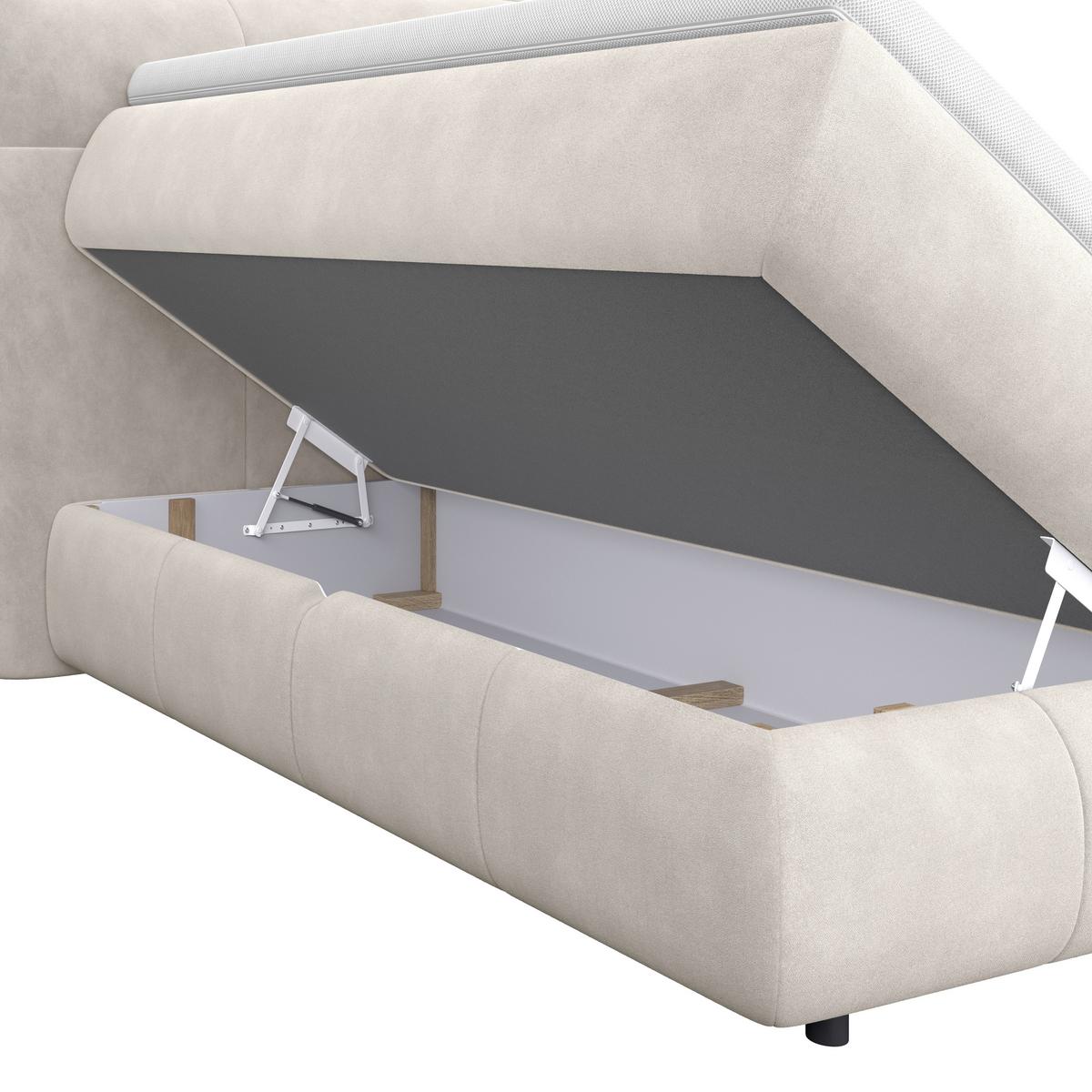 Boxspring Krevet Carmelo - bež/crna, Trend, tekstil/plastika (140/200cm) - Premium Living