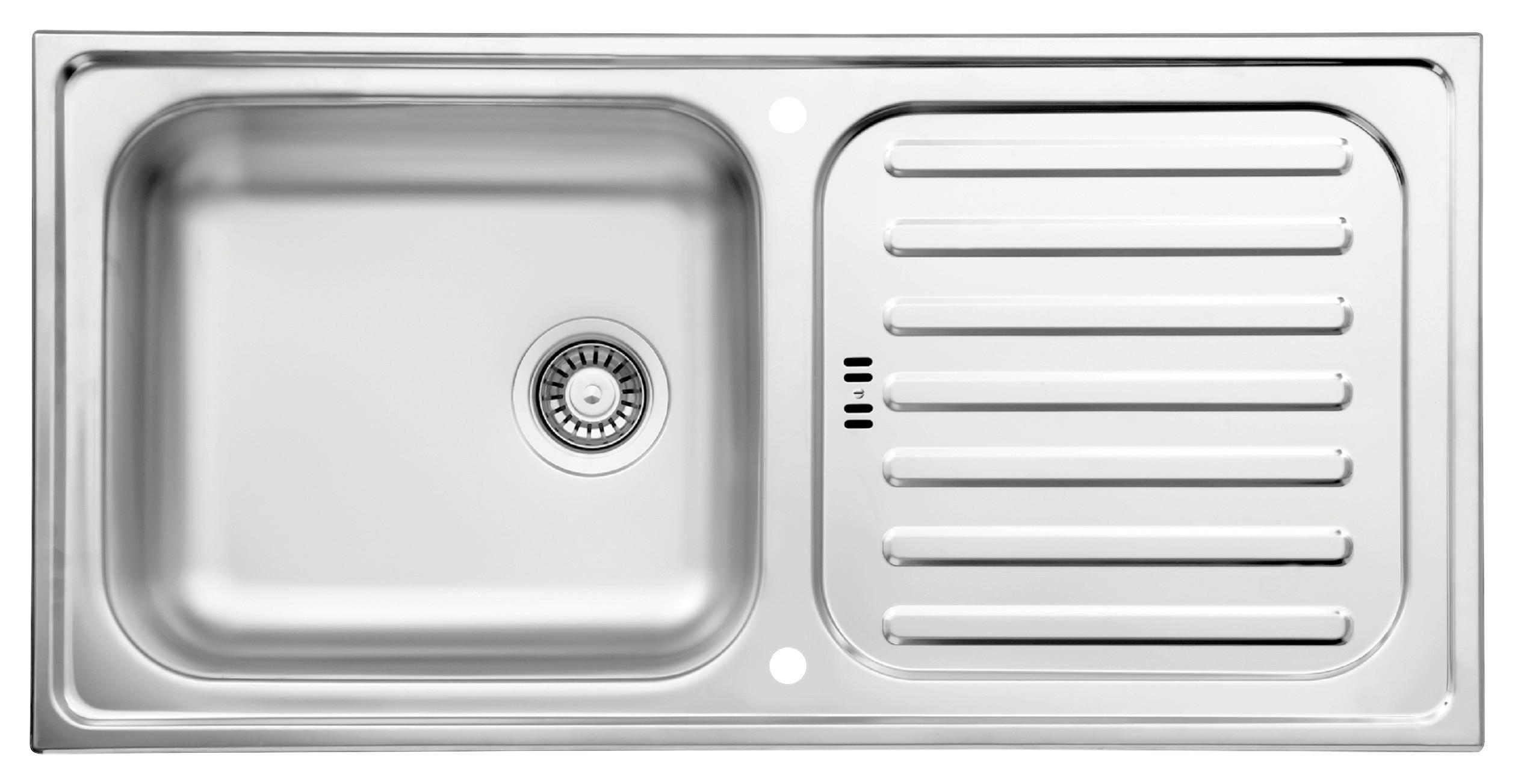 Pomivalno Korito Respekta, 100x50cm - barve nerjavečega jekla, Basics, kovina (100/17,5/50cm) - Respekta