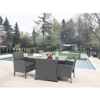 Balkonset 3-tlg. Schwarz - Schwarz, Design, Glas/Kunststoff - Gardenson