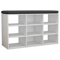 Schuhregal Hinsol - Weiss, Design, Holzwerkstoff (80/50/30cm) - MID.YOU