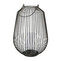 Windlicht aus Metall Ø ca. 35cm - Schwarz, Basics, Metall (35cm) - P & B