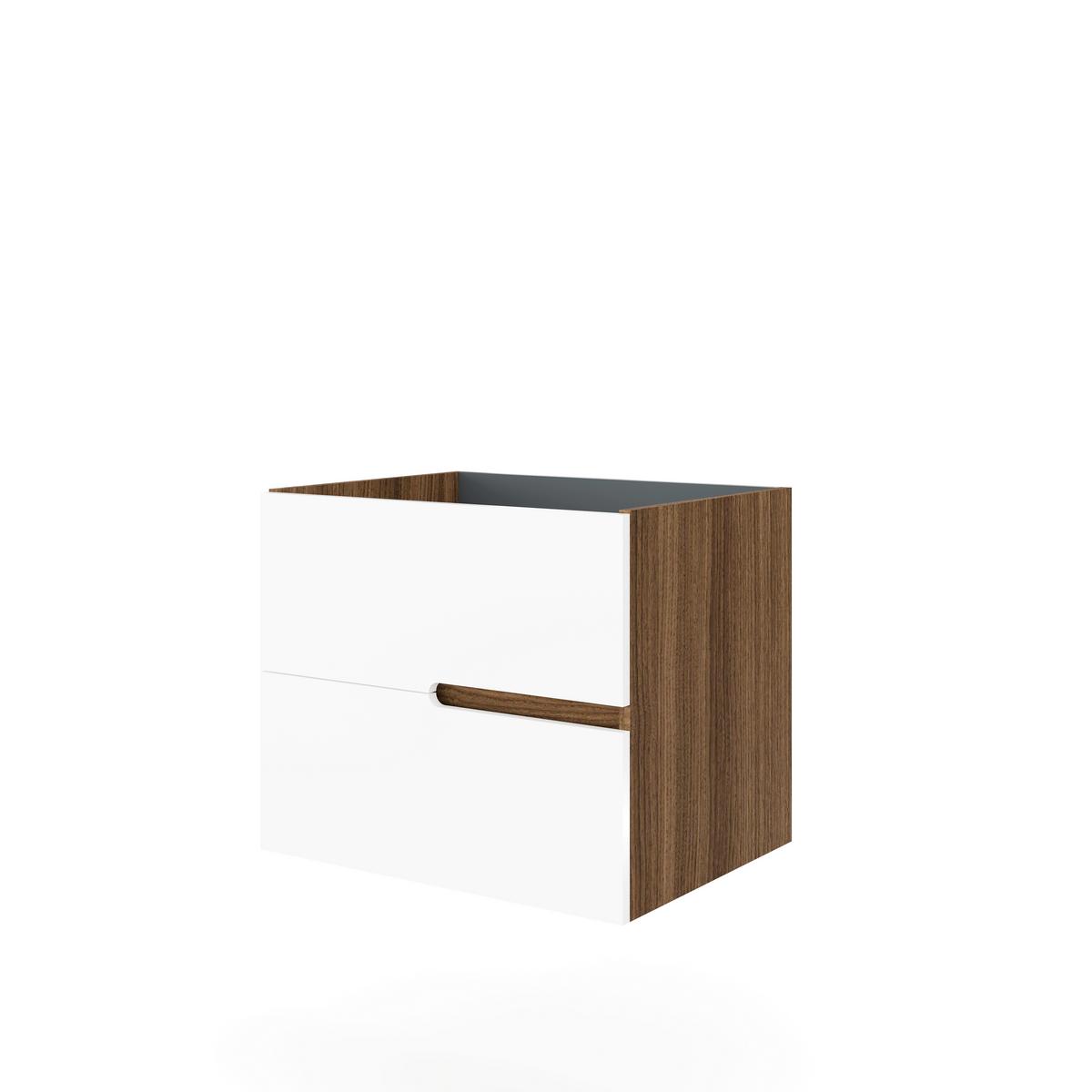 Element Ispod Umivaonika Eva - boje oraha/bijela visoki sjaj, Moderno, drvni materijal (60/51/46cm)