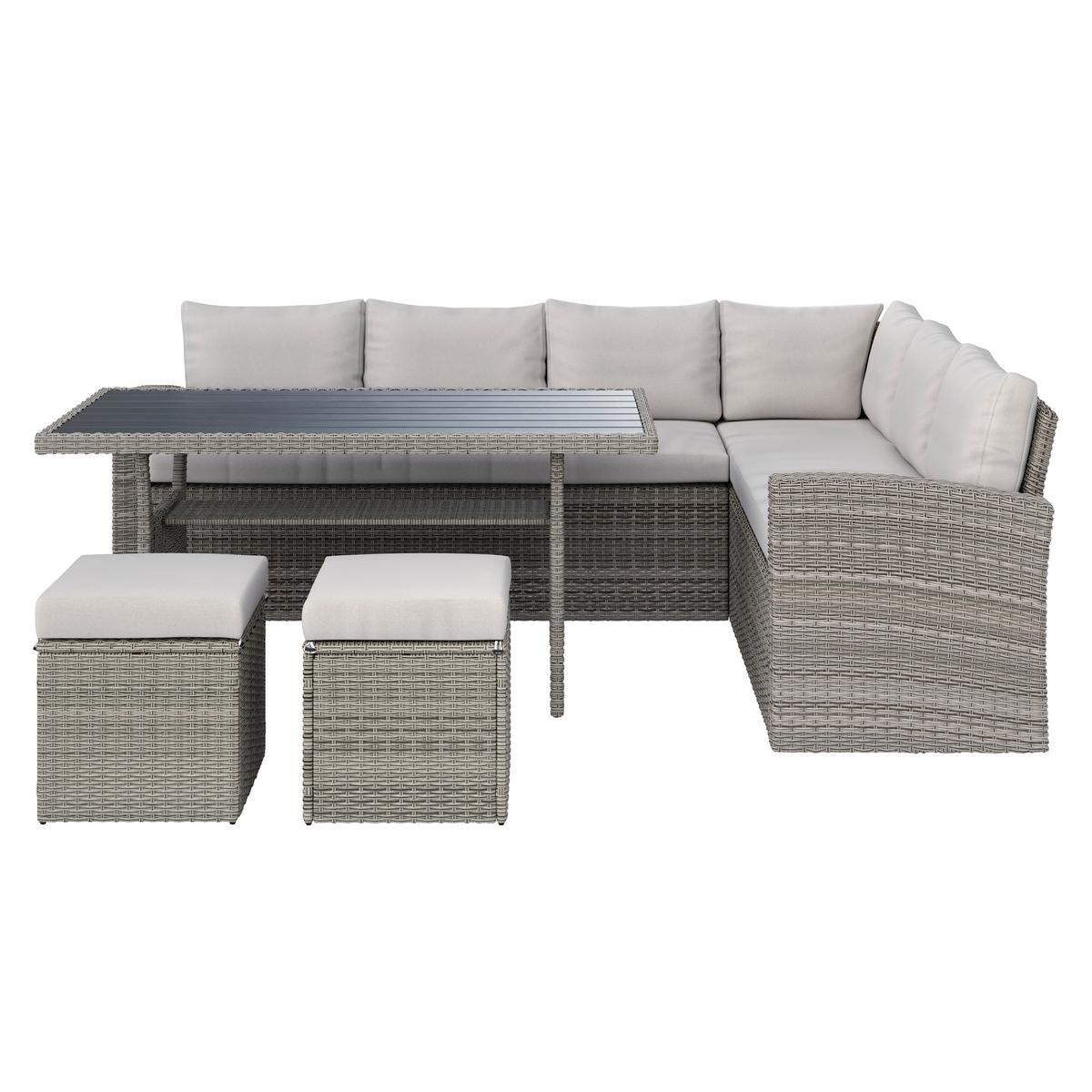 Garnitură grădină Alex montaj dreapta - gri, Modern, plastic/textil (179/73/68cm) - Mömax