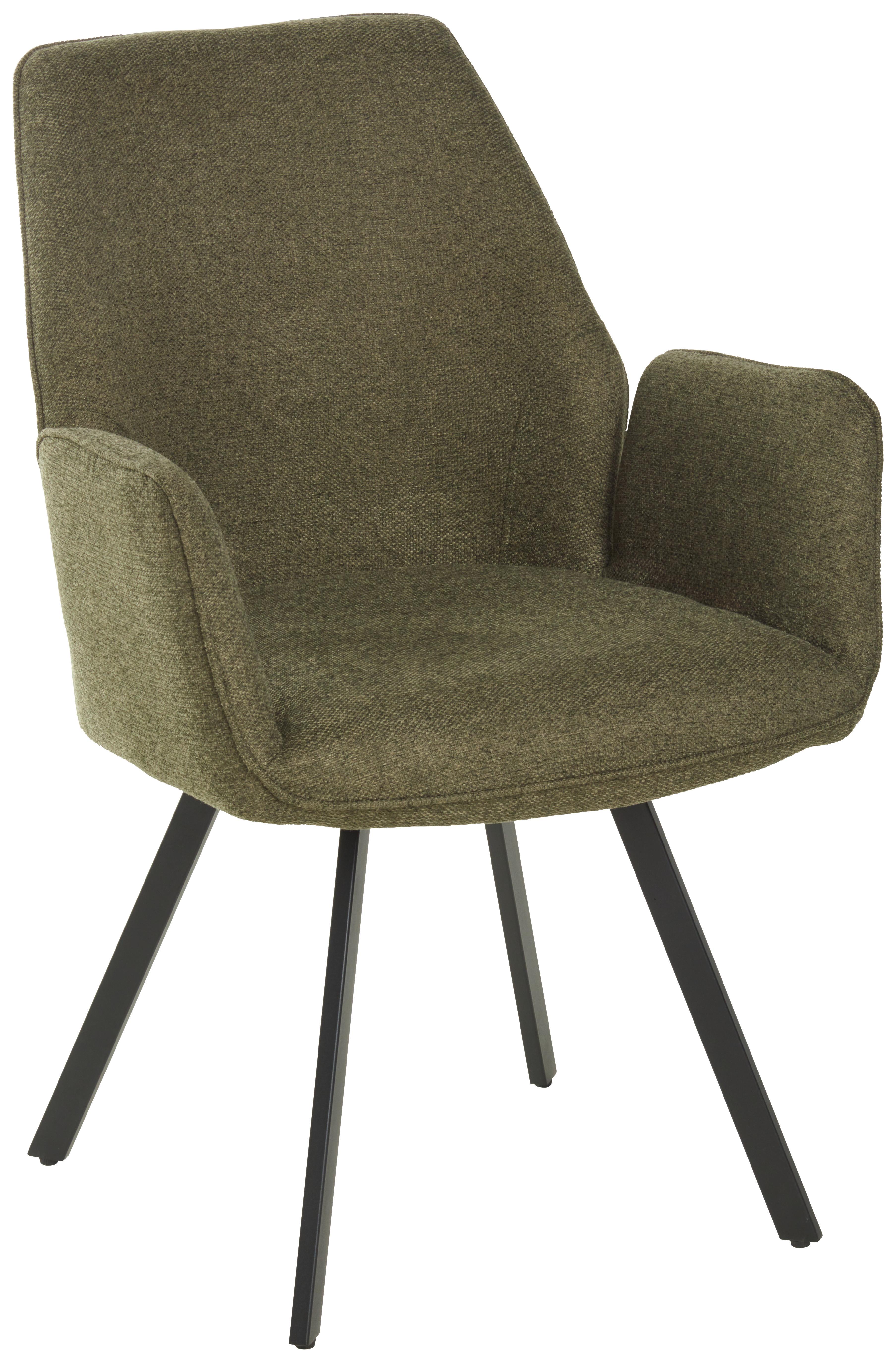 KRZESŁO Z PODŁOKIETNIKAMI DALIA - zielony/czarny, Lifestyle, metal/tkanina (59/88/62.5cm) - MID.YOU