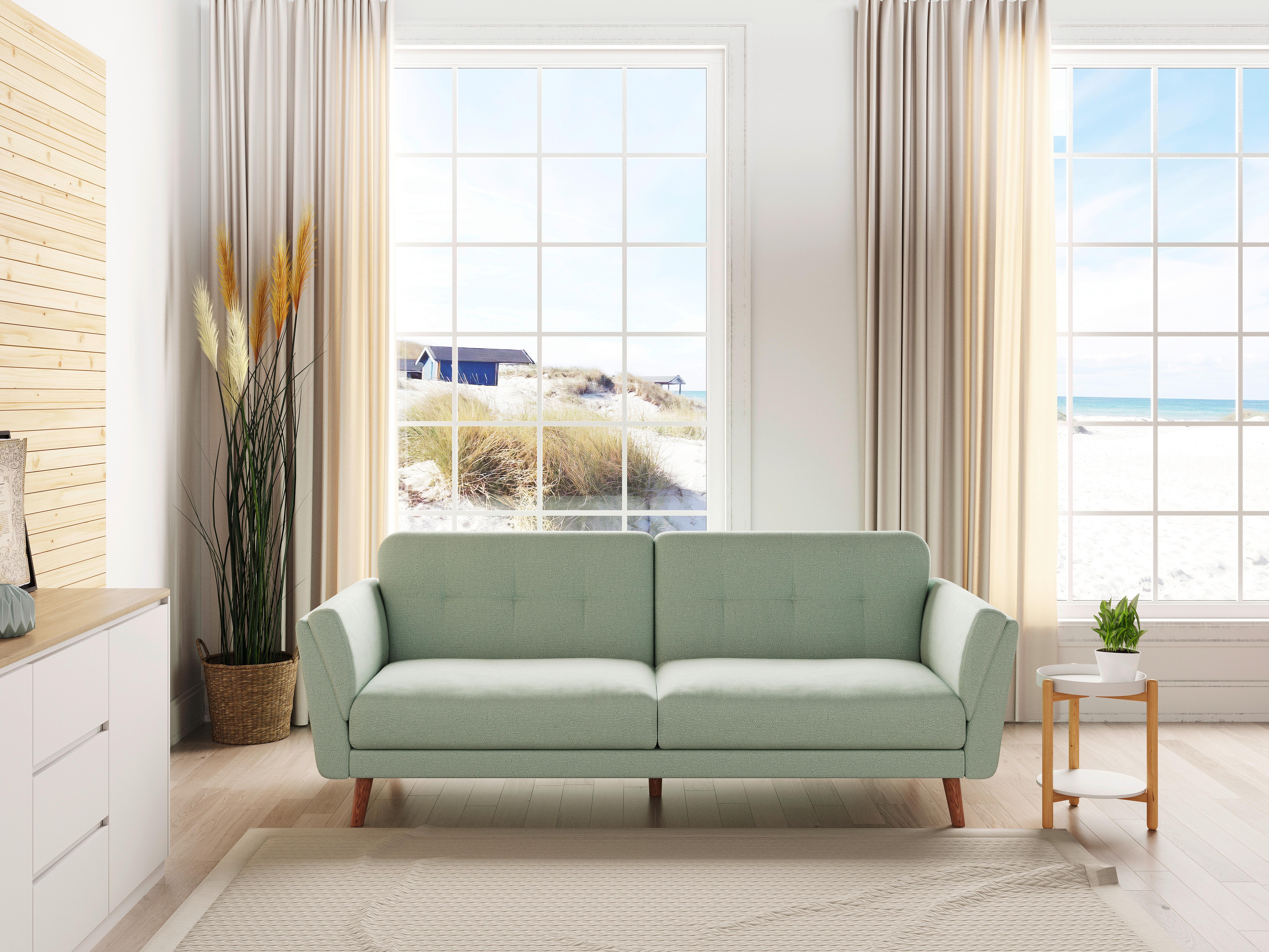 Schlafsofa Helsinki Webstoff ca. 220,5x80,5 cm Mintgrün - Mintgrün, MODERN, Holz/Textil (220,5/88/80,5cm) - MID.YOU