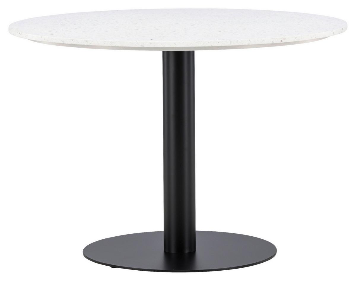 ESSTISCH RAZZIA - Schwarz/Weiß, Design, Stein/Metall (106/106/75cm) - Livetastic