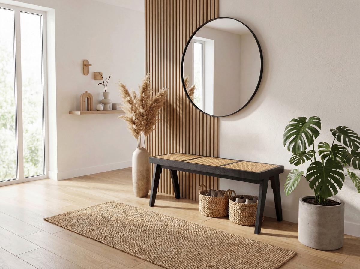 Hockerbank Wl7.015 - Schwarz, Design, Holz (120/48/38cm) - Livetastic