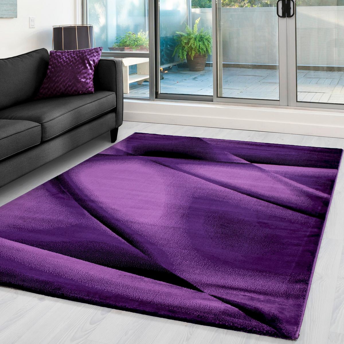 Flachwebeteppich Miami Lila ca. 140x200cm - Lila, Design, Textil (140/200cm) - Novel