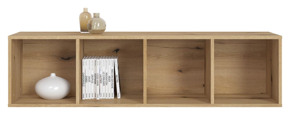 Regal Lugo Eichefarben - Schwarz, Modern, Holzwerkstoff/Kunststoff (135/43,2/34,4cm) - Mömax