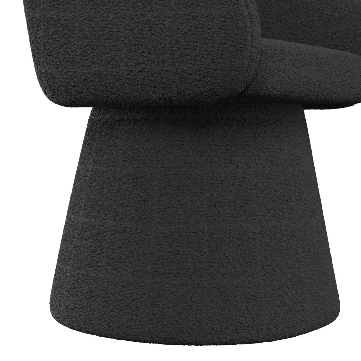 Armlehnstuhl Maia Schwarz Chenille Drehbar Gepolstert - Schwarz, MODERN, Textil/Metall (60/84,5/59cm) - Bessagi Home