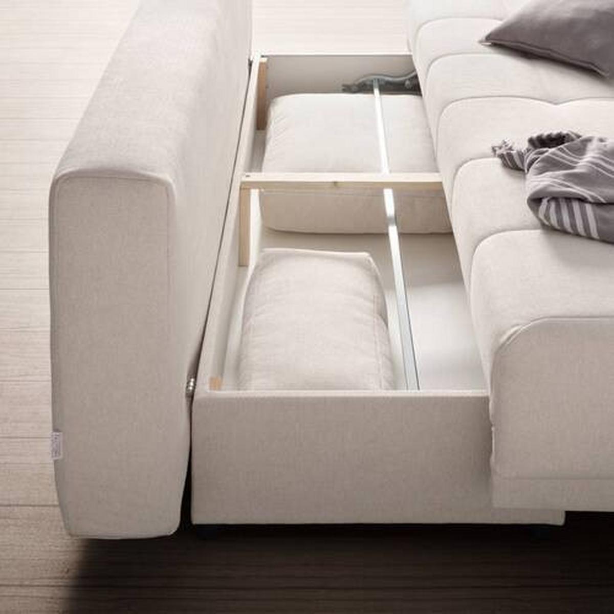 Schlafsofa in Weiß - Schwarz/Weiß, MODERN, Textil (195/77/100cm) - Mömax