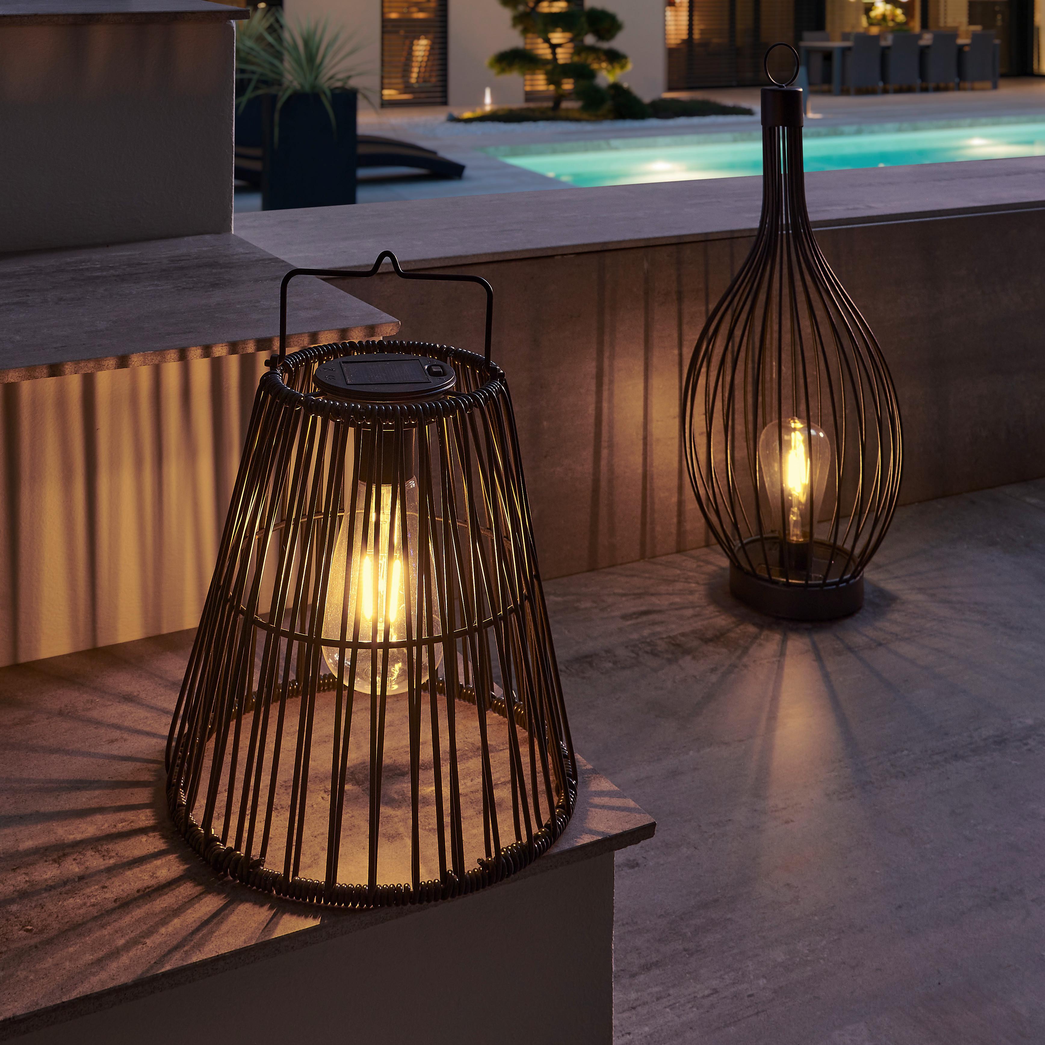 Solarleuchte Finja max. 0,02 Watt - Schwarz, Modern, Kunststoff/Metall (20/50cm) - Modern Living