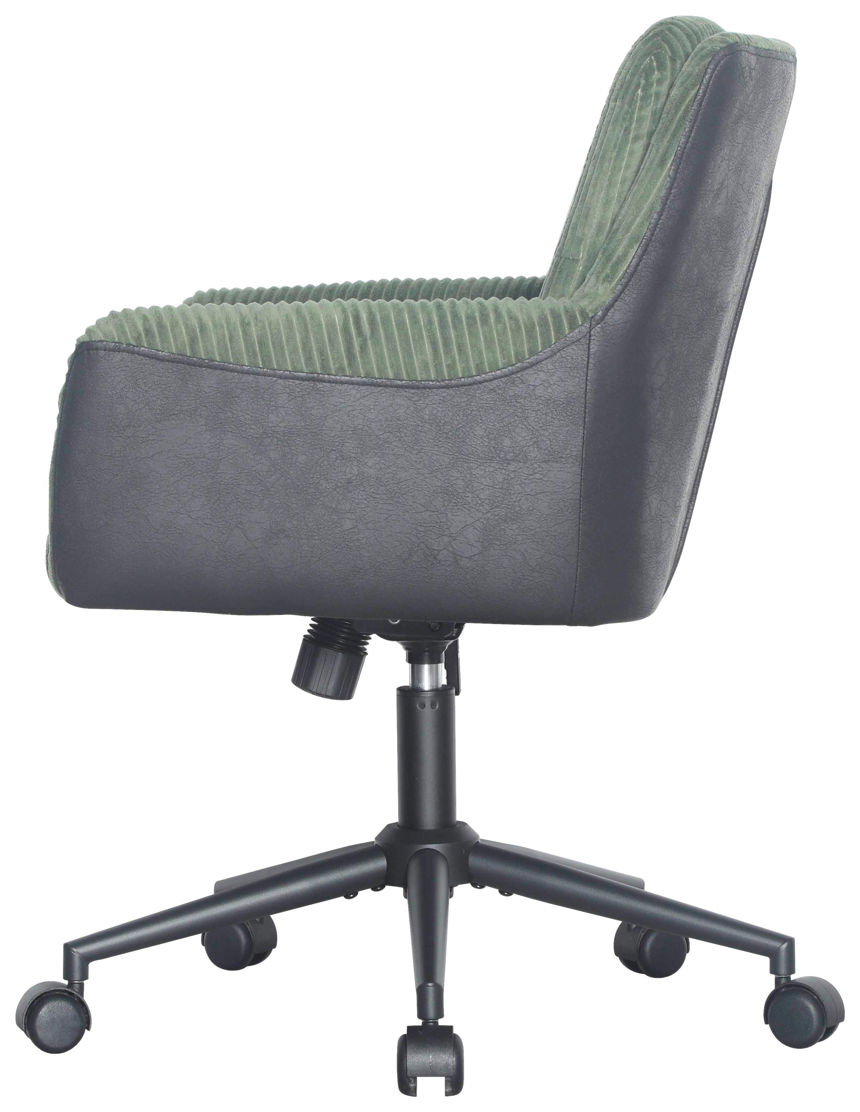 Scaun rotativ NICOLE - verde/negru, Modern, plastic/lemn (57/83-91/62cm) - Mömax