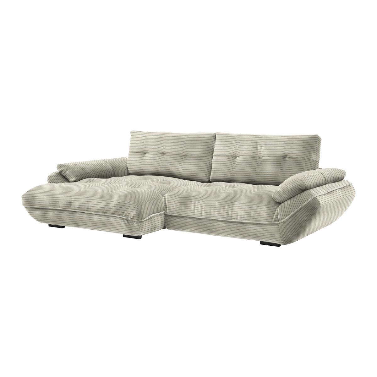 Wohnlandschaft Vivo Creme - Creme/Schwarz, Modern, Kunststoff/Textil (179/63/317cm) - Premium Living