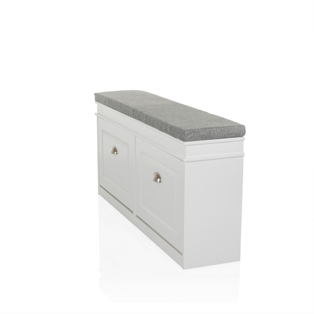 Omara Za Čevlje Estha 1, Bela - srebrne barve/siva, Moderno, kovina/leseni material (104/52/24cm) - MID.YOU