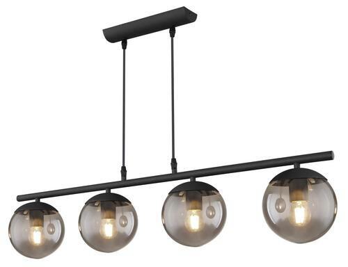 LAMPA WISZĄCA 15830-4H BLAMA - czarny, Design, metal/szkło (90/15/120cm) - Globo