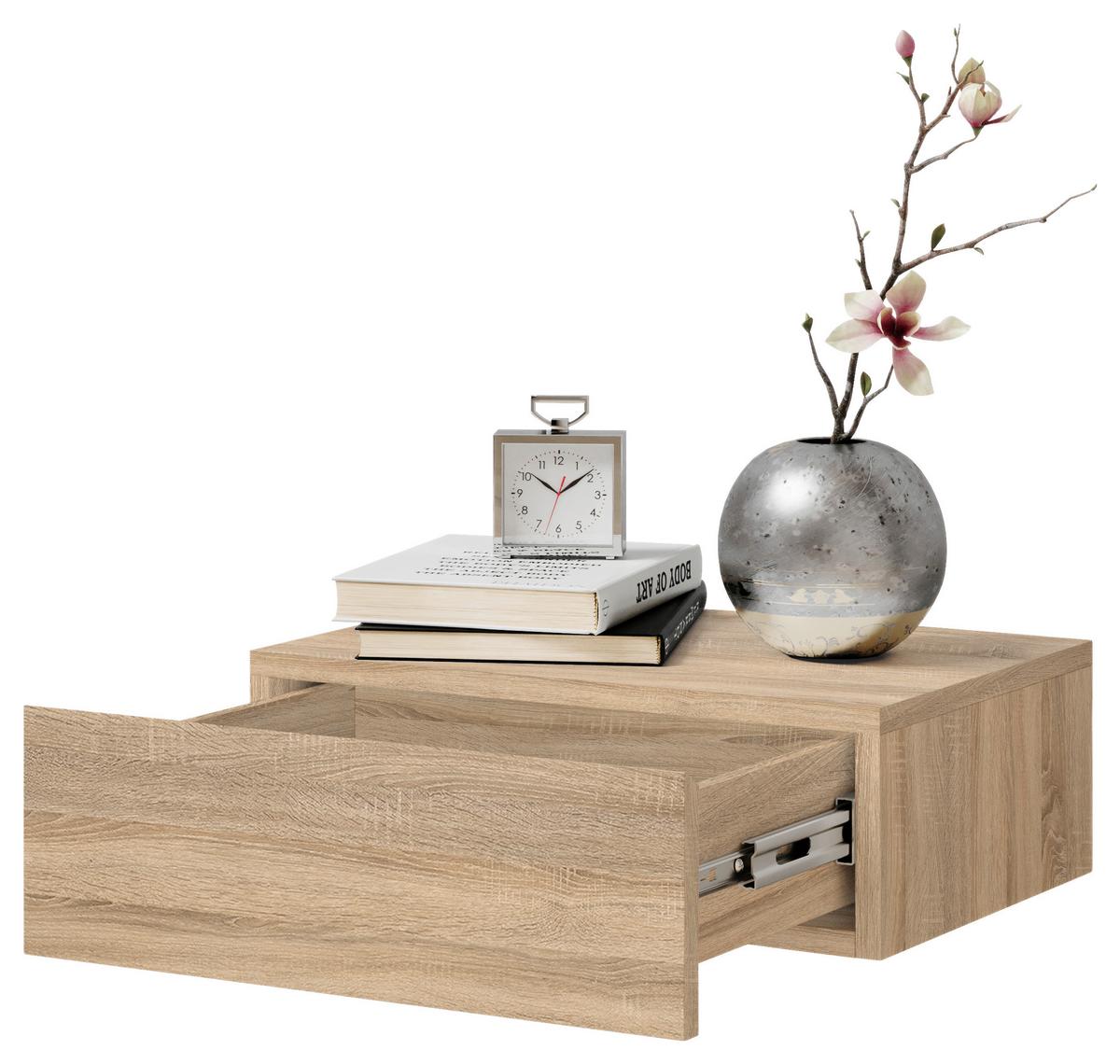 SZAFKA NOCNA TAJO - kolor dębowy/kolor dębu sonoma, Modern, materiał drewnopochodny (42/14/30cm) - Livetastic