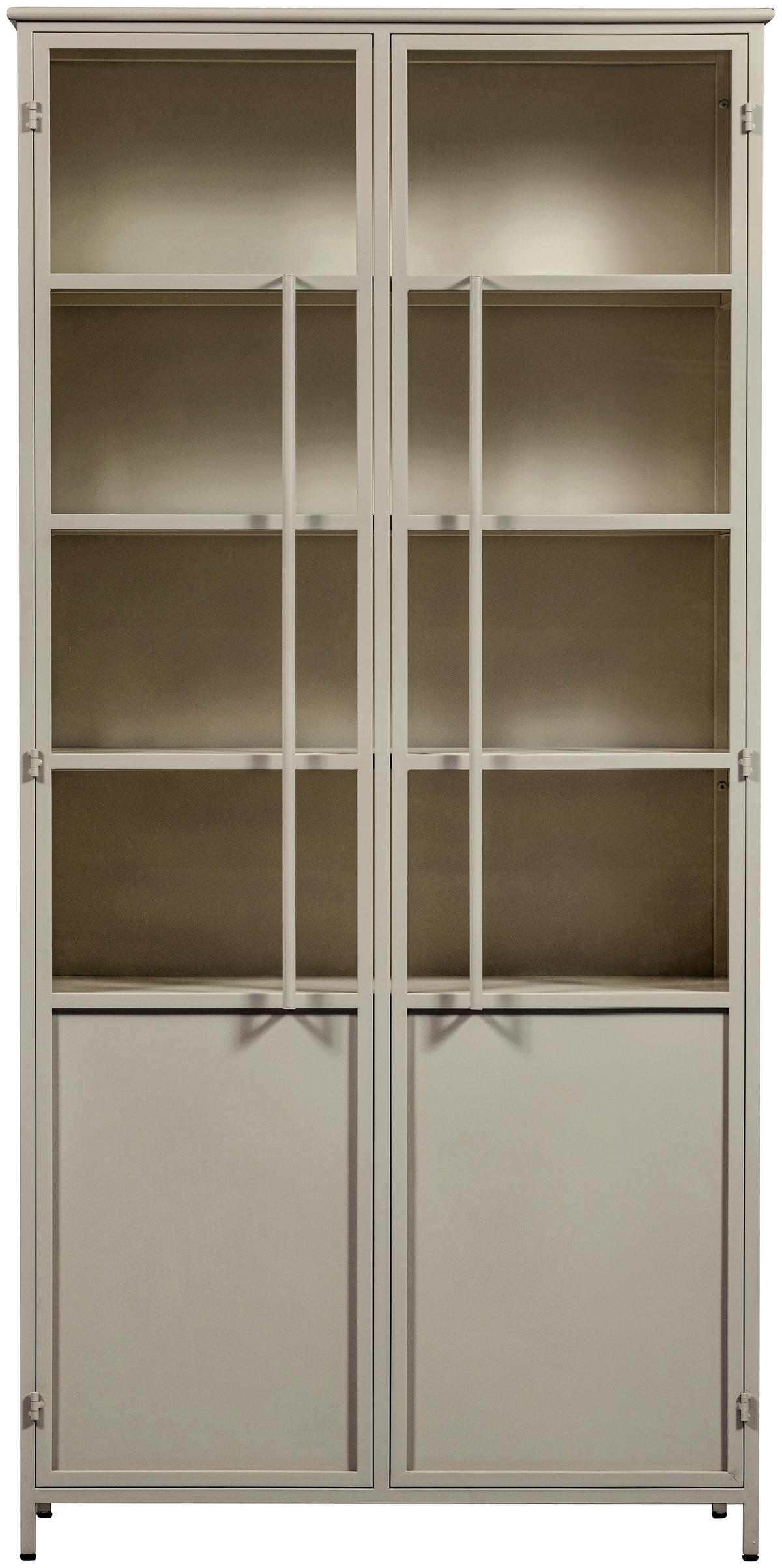 Vitrine Exhibit Sandfarben - Sandfarben, Design, Glas/Metall (96/200/40cm) - Livetastic