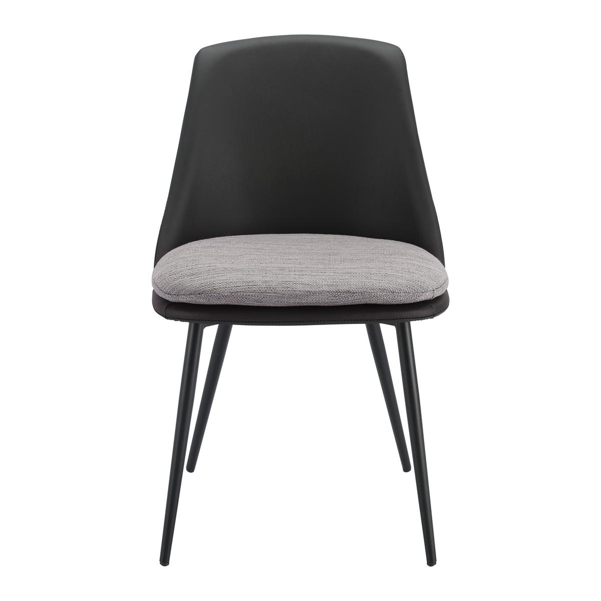 KRZESŁO BIANCA - ciemnoszary/czarny, Modern, skóra/tworzywo sztuczne (50,5/79,5/54,5cm) - Bessagi Home