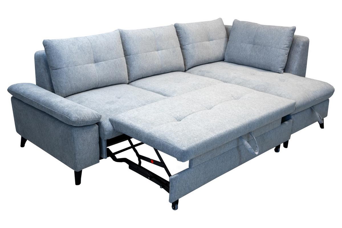 Sarokkanapé Ágyfunkcióval Mondial - világosszürke, Modern, műanyag/faalapú anyag (259/92/162cm)